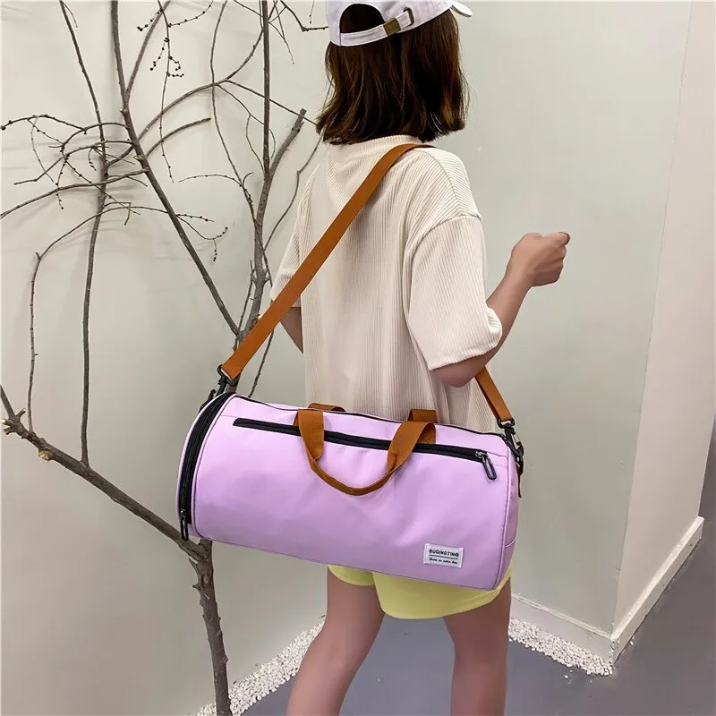 Summer New Fashion Women's Sports Bag Trendy Solid Color Large-capacity Travel Bags Oxford Cloth Waterproof Gym Bags Travel Bags