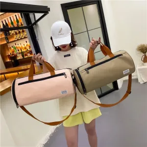 Summer New Fashion Women's Sports Bag Trendy Solid Color Large-capacity Travel Bags Oxford Cloth Waterproof Gym Bags Travel Bags