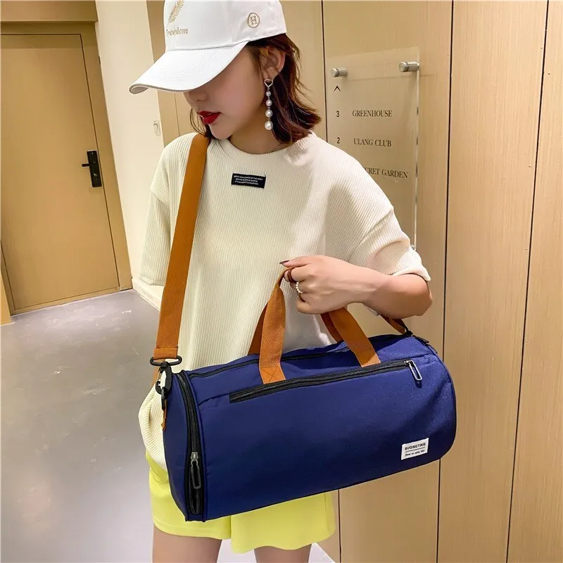 Summer New Fashion Women's Sports Bag Trendy Solid Color Large-capacity Travel Bags Oxford Cloth Waterproof Gym Bags Travel Bags