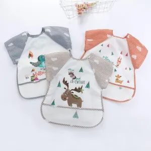 Summer Thin Infant Waterproof Bib Eating Clothes Grey Bird LI-050001