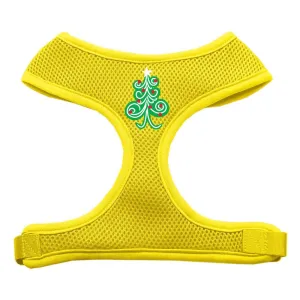 Swirly Christmas Tree Screen Print Soft Mesh Harness Yellow Medium