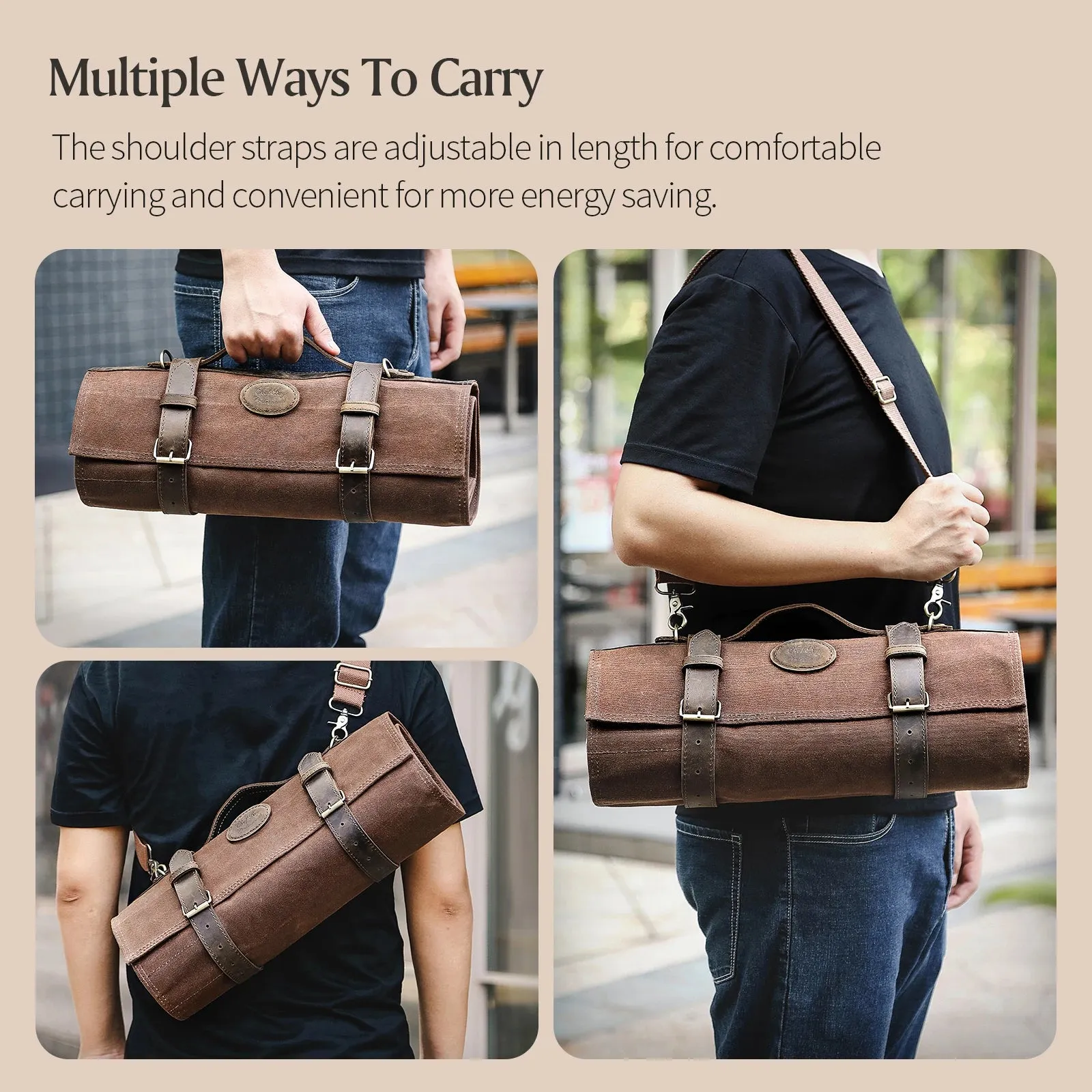 Thickened Canvas Foldable Chef Roll