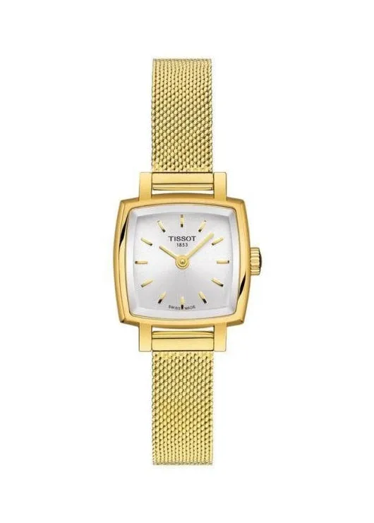 TISSOT SWISS LADIES LOVELY SQUARE GOLD MESH BRACELET T058-109-33-031-00