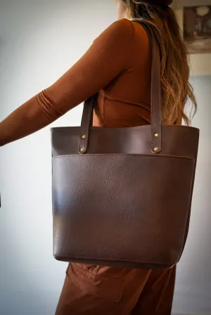Tote Bag (Two Tone: Pebbled Cappuccino   Fleet Sienna Brown)