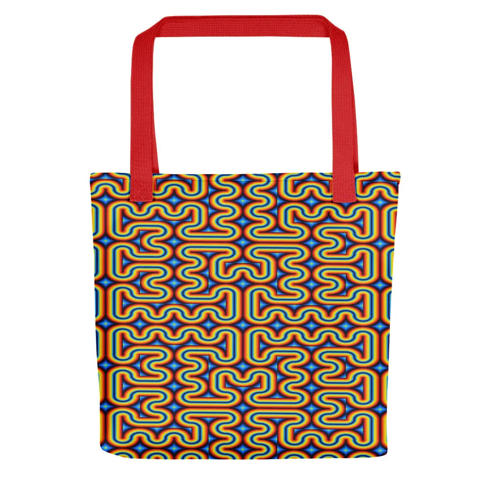 Trippy Shopping Bag | Tote Bag | Reusable Grocery Bags | Rainbow Maze