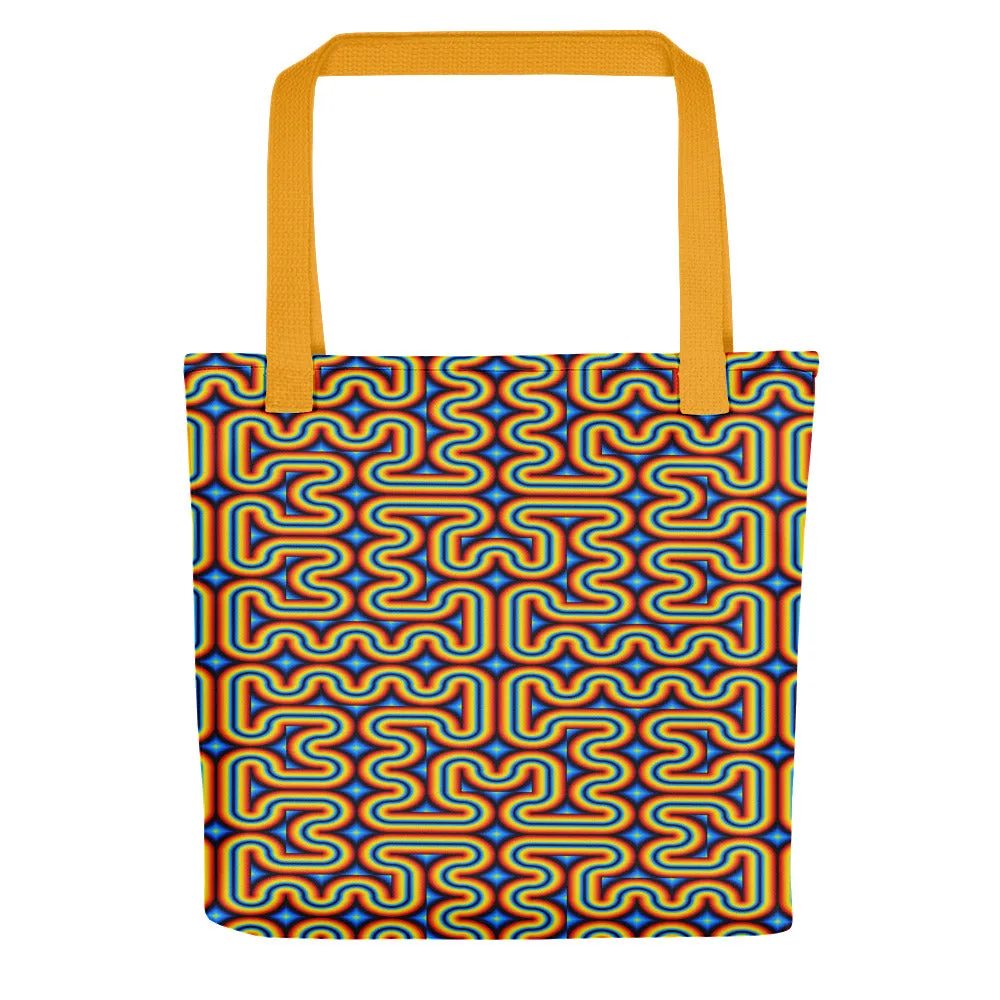 Trippy Shopping Bag | Tote Bag | Reusable Grocery Bags | Rainbow Maze