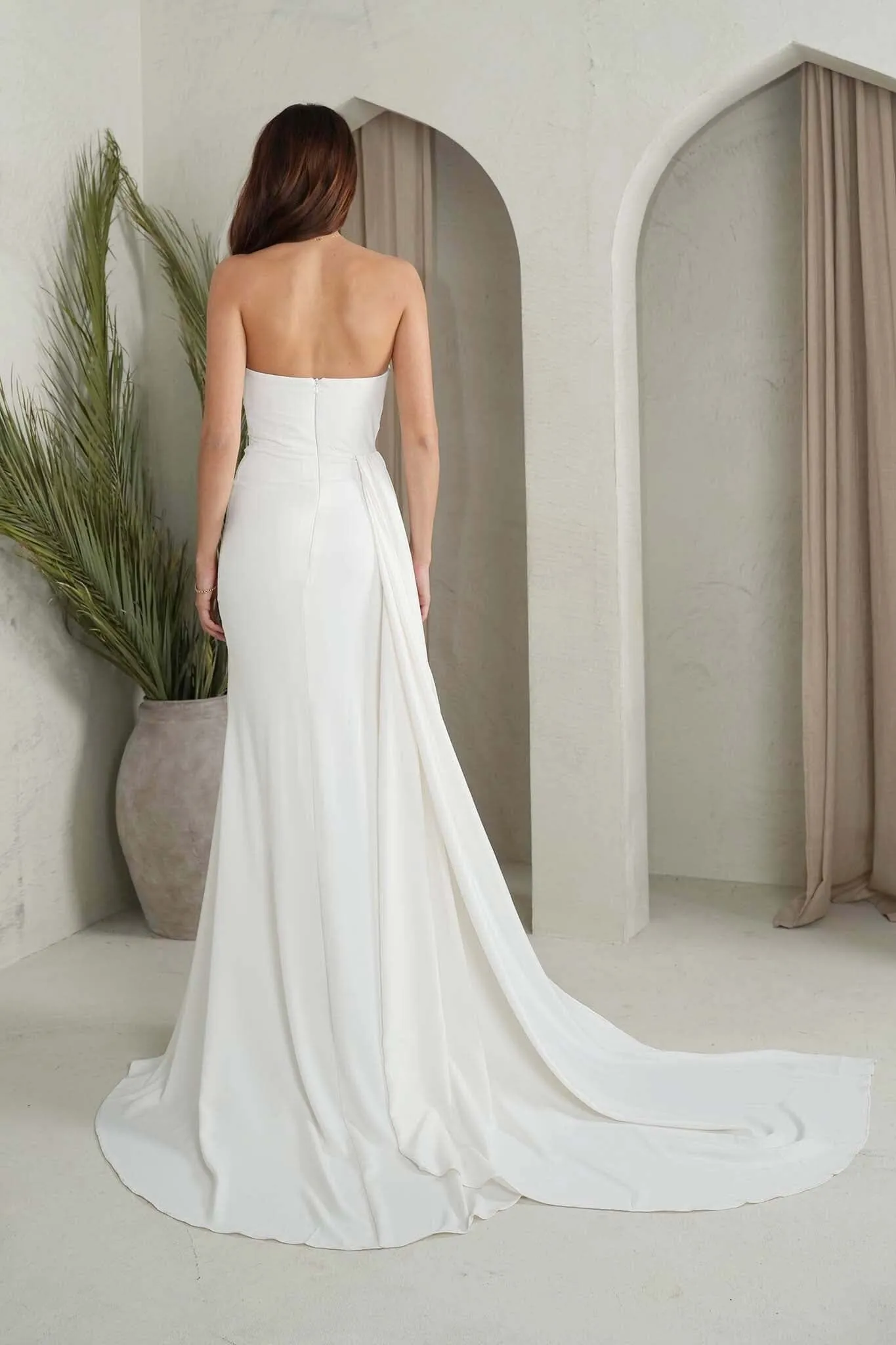 TYRA Matte Satin Gown - Ivory