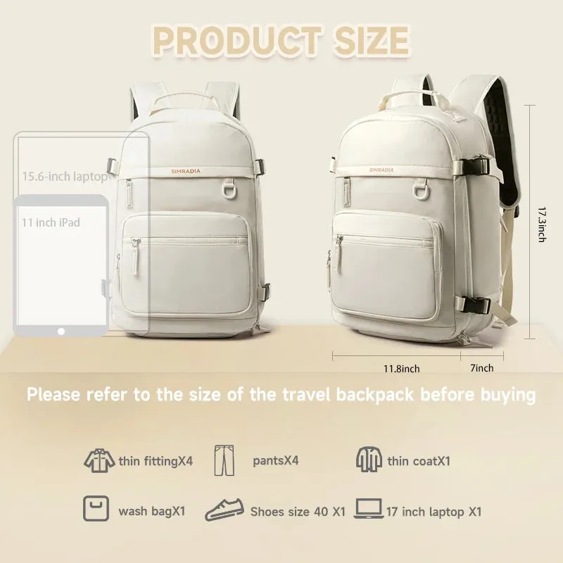 UAKISS  -  Large Travel Backpack for Women,Airline Flight Approved Waterproof Laptop Shcool Backpack,Carry on Backpack, Hiking Backpack