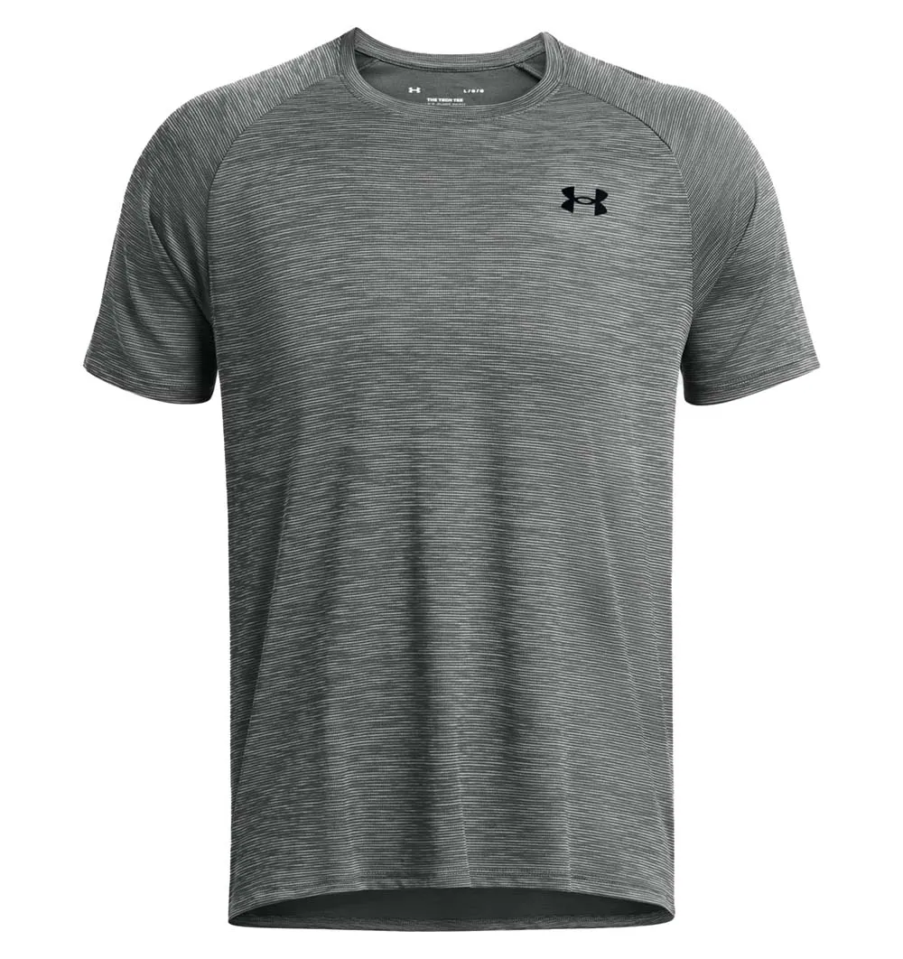 Under Armour Men&#x27;s UA Tech Textured Short Sleeve Castlerock/Black | Buy Under Armour Men&#x27;s UA Tech Textured Short Sleeve Castlerock/Black here | Outnorth