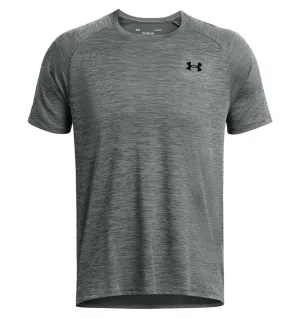 Under Armour Men&#x27;s UA Tech Textured Short Sleeve Castlerock/Black | Buy Under Armour Men&#x27;s UA Tech Textured Short Sleeve Castlerock/Black here | Outnorth