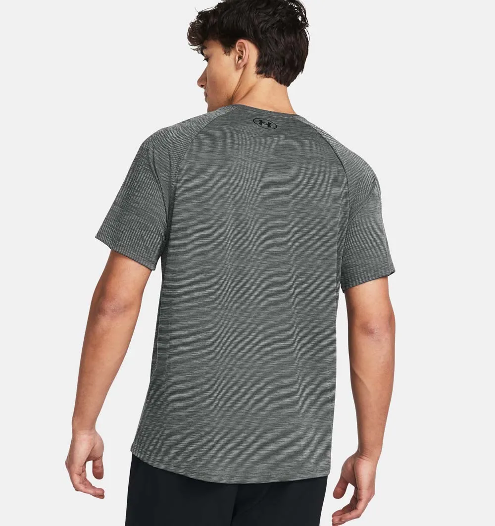 Under Armour Men&#x27;s UA Tech Textured Short Sleeve Castlerock/Black | Buy Under Armour Men&#x27;s UA Tech Textured Short Sleeve Castlerock/Black here | Outnorth