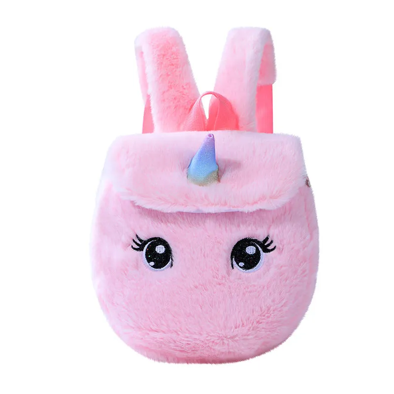 Unicorn Plush Small Schoolbag Gilrs Casual Cartoon Backpack Storage Bag
