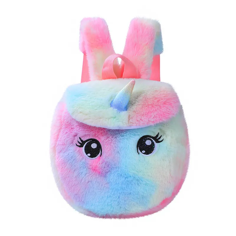 Unicorn Plush Small Schoolbag Gilrs Casual Cartoon Backpack Storage Bag