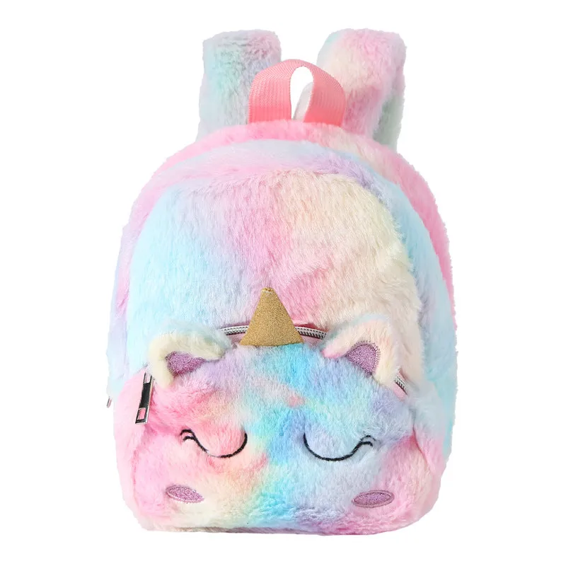 Unicorn Plush Small Schoolbag Gilrs Casual Cartoon Backpack Storage Bag