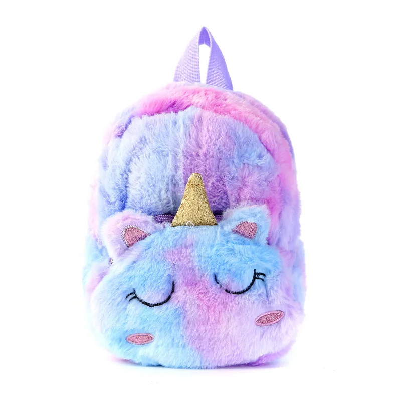 Unicorn Plush Small Schoolbag Gilrs Casual Cartoon Backpack Storage Bag