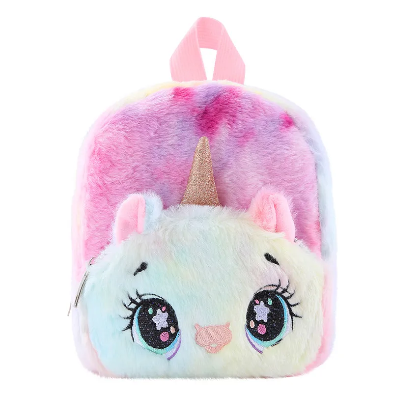 Unicorn Plush Small Schoolbag Gilrs Casual Cartoon Backpack Storage Bag