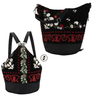 Upcycled 4 | Black Nylon | RTS Convertible Backpack Purse | Small