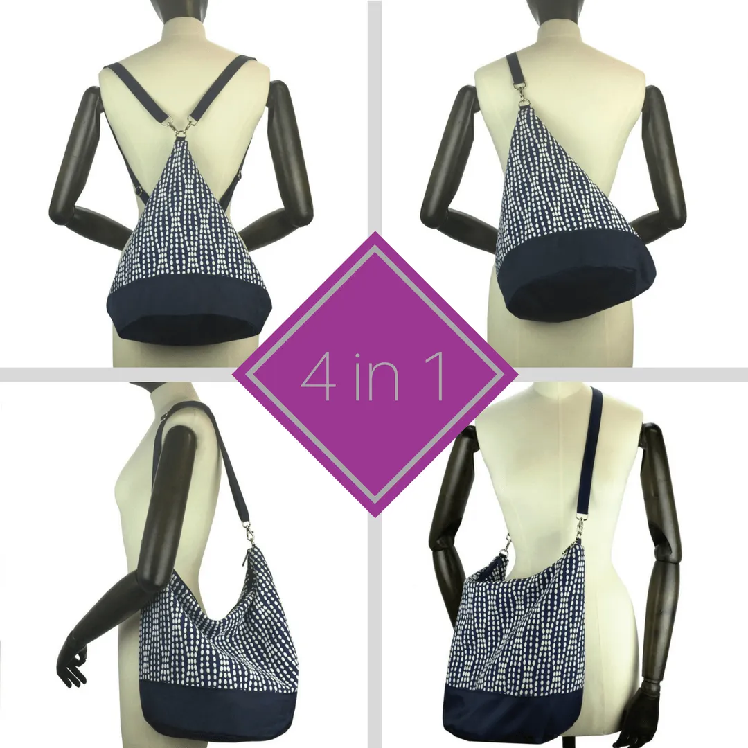 Upcycled 4 | Black Nylon | RTS Convertible Backpack Purse | Small