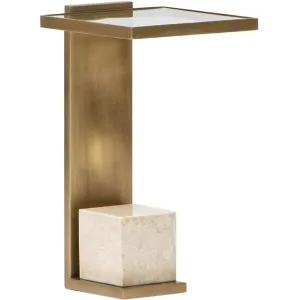 Vance Spot Table, Antique Brass