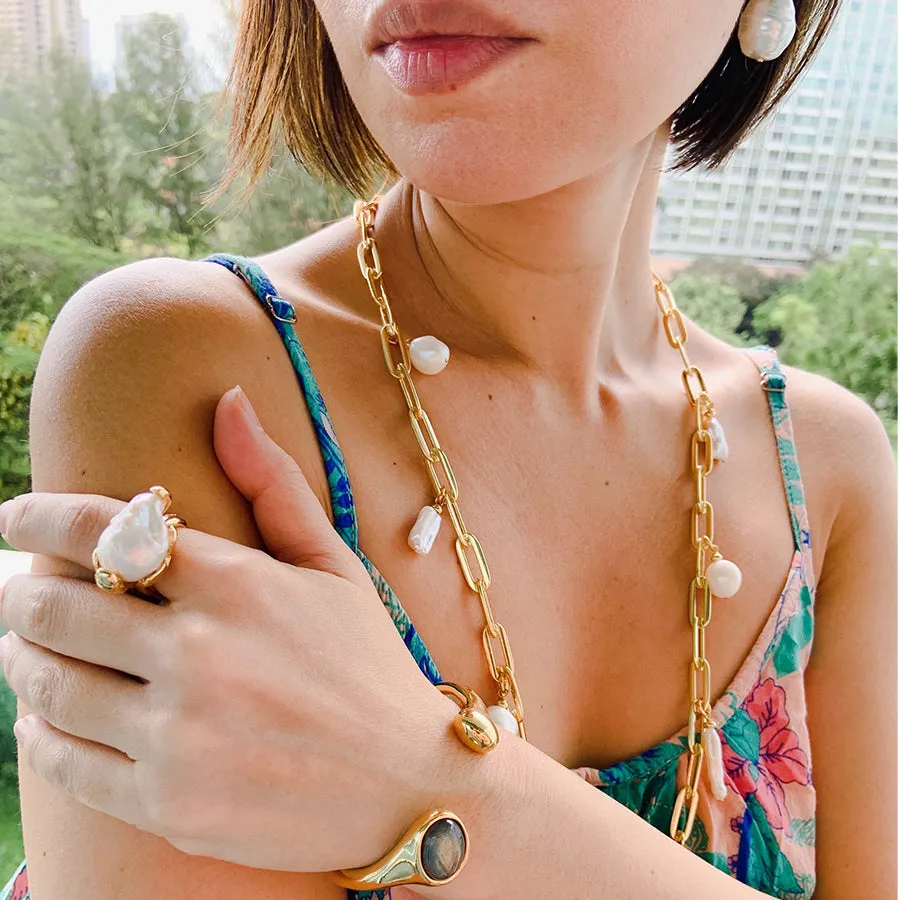 Velatti Baroque Pearl Ring