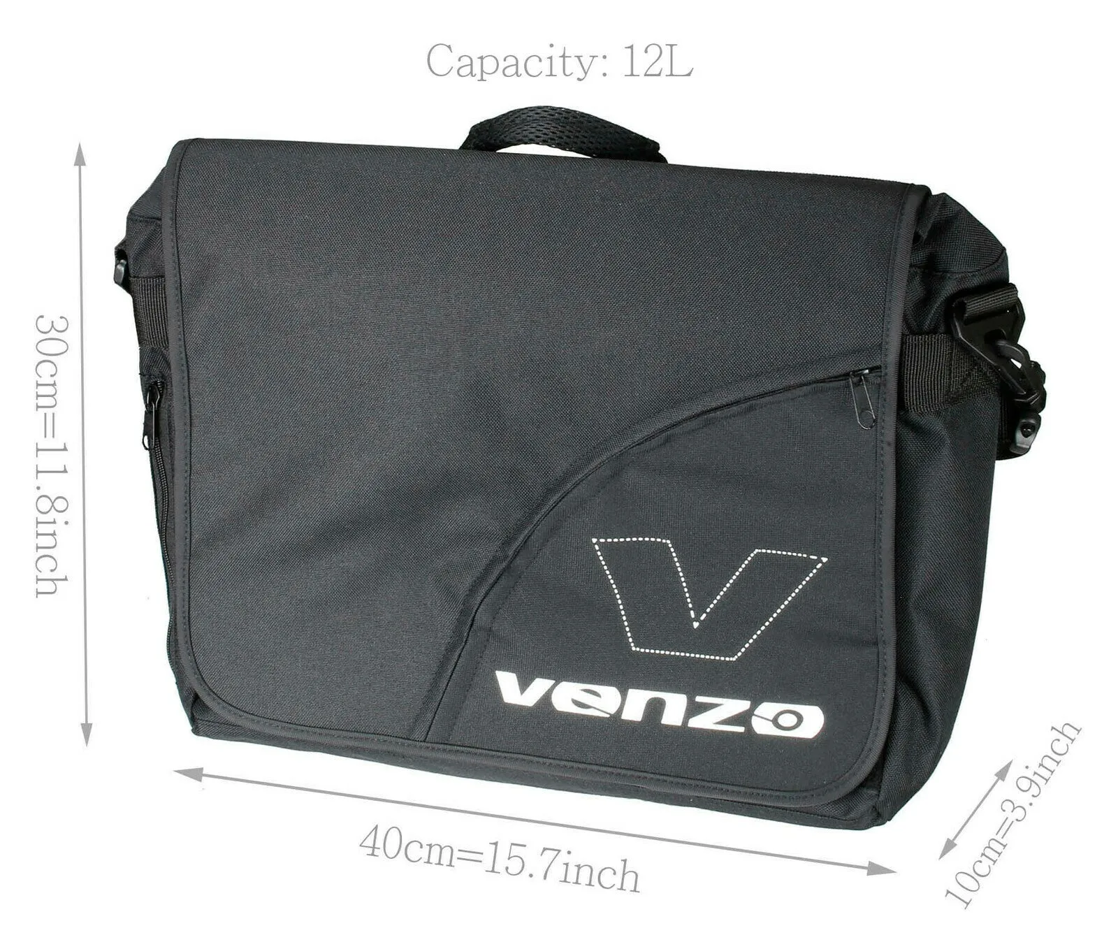 VENZO 600D Polyester Bike Bicycle Messenger Pannier Bag 12L
