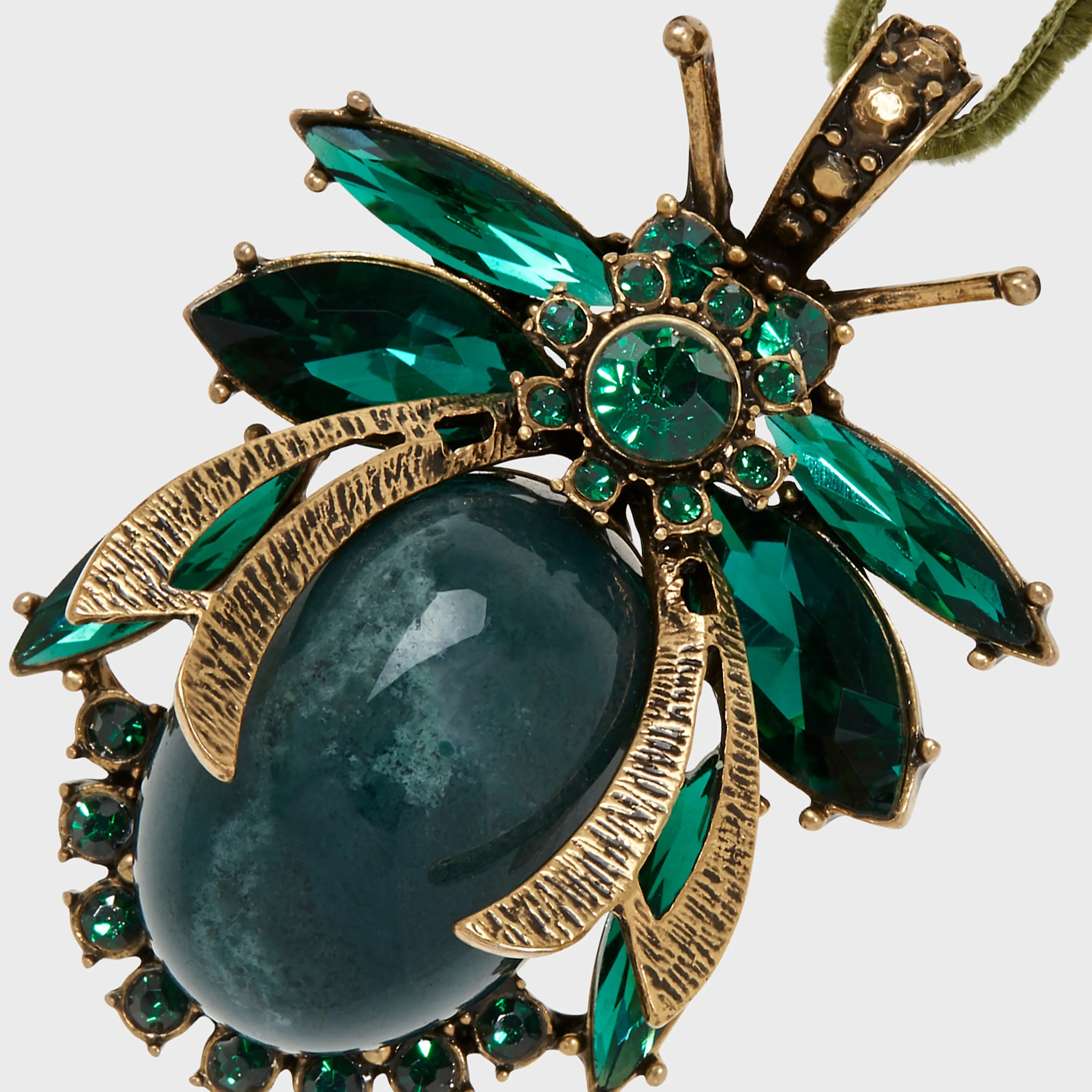 Vintage bug hanging ornament, emerald