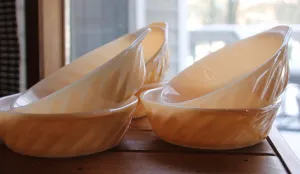 Vintage Fire King Peach Luster Small Gratin Dish by Anchor Hocking Set of 6
