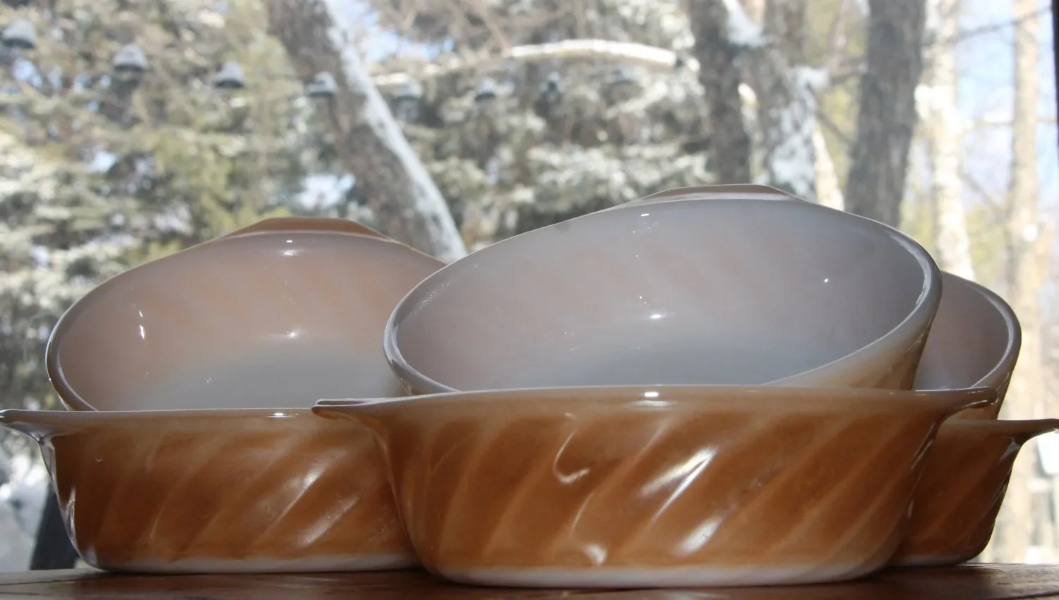 Vintage Fire King Peach Luster Small Gratin Dish by Anchor Hocking Set of 6