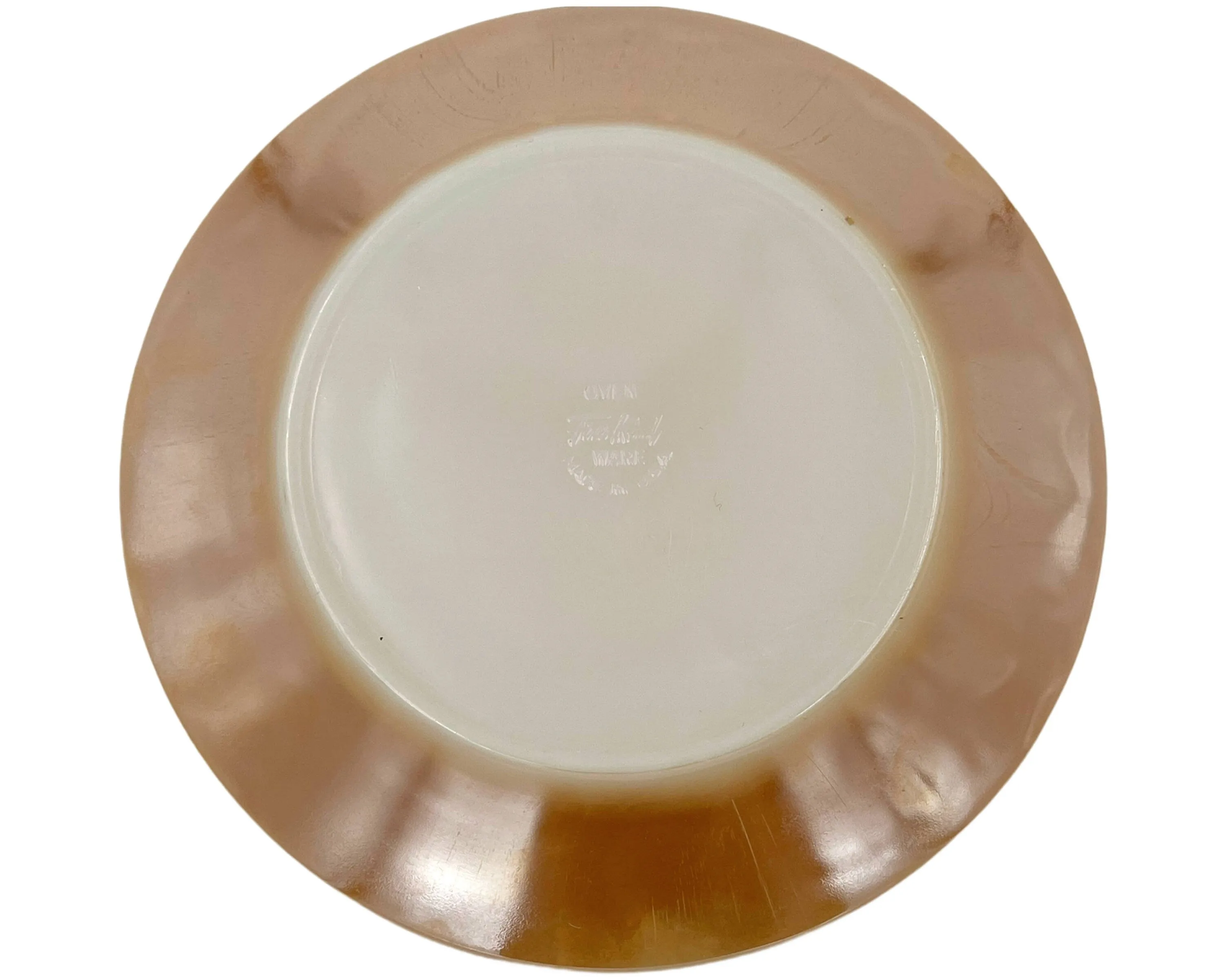 Vintage Fire King Peach Lustre Glass Laurel Dinner Plate 9 1/8