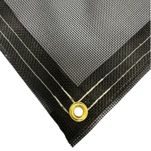 Vinyl Mesh Tarp - Black - 12' x 20'