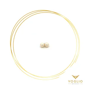 VOGLIO: Small Pearl Sterling Silver Earrings