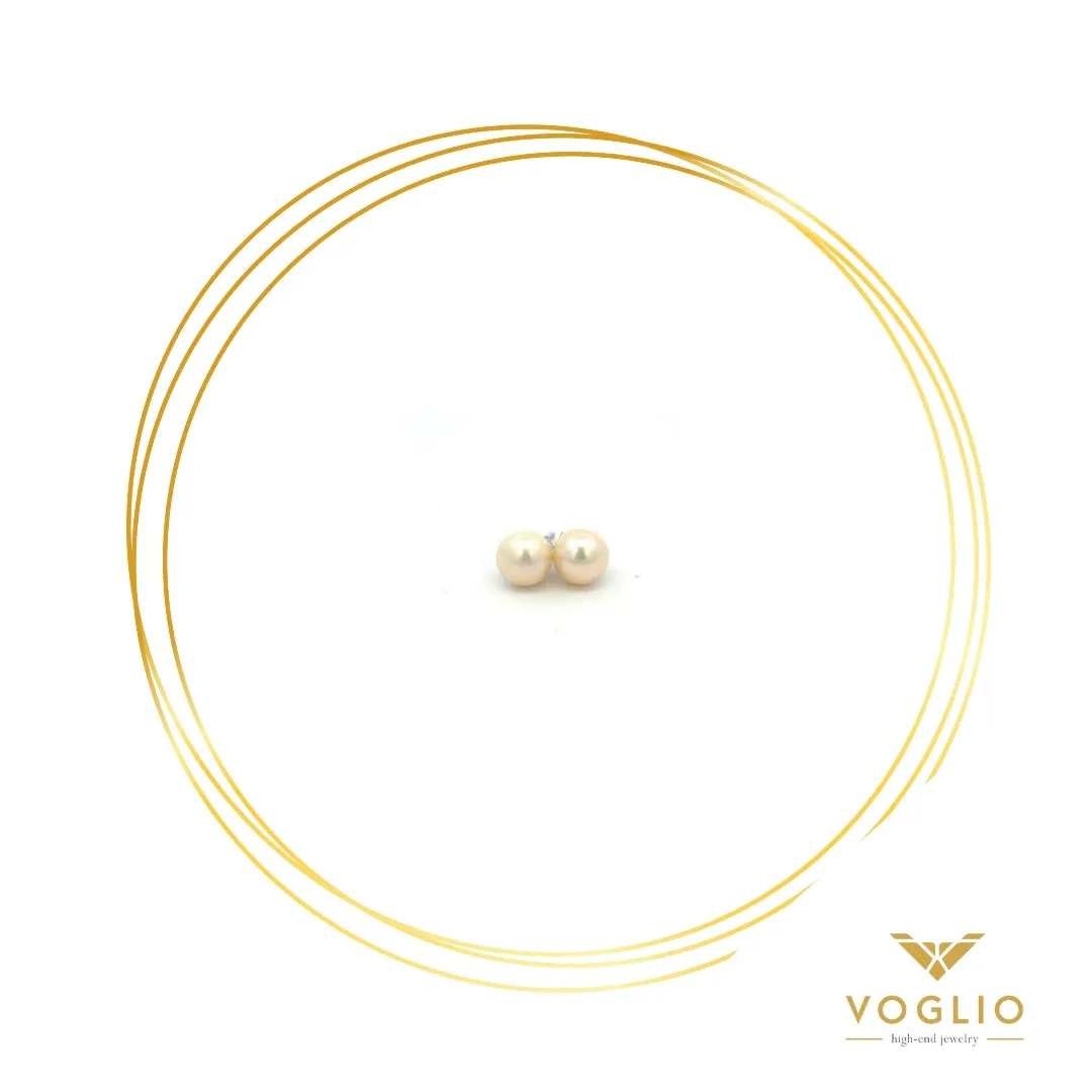 VOGLIO: Small Pearl Sterling Silver Earrings