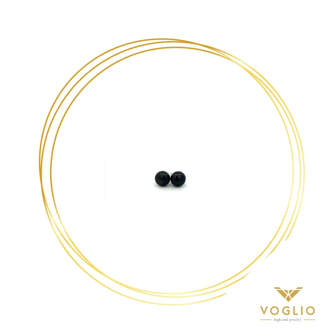 VOGLIO: Small Pearl Sterling Silver Earrings