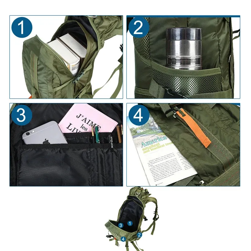 Waterproof Lightweight Hiking Backpack, Unisex Outdoor Daypack for Camping & Travel