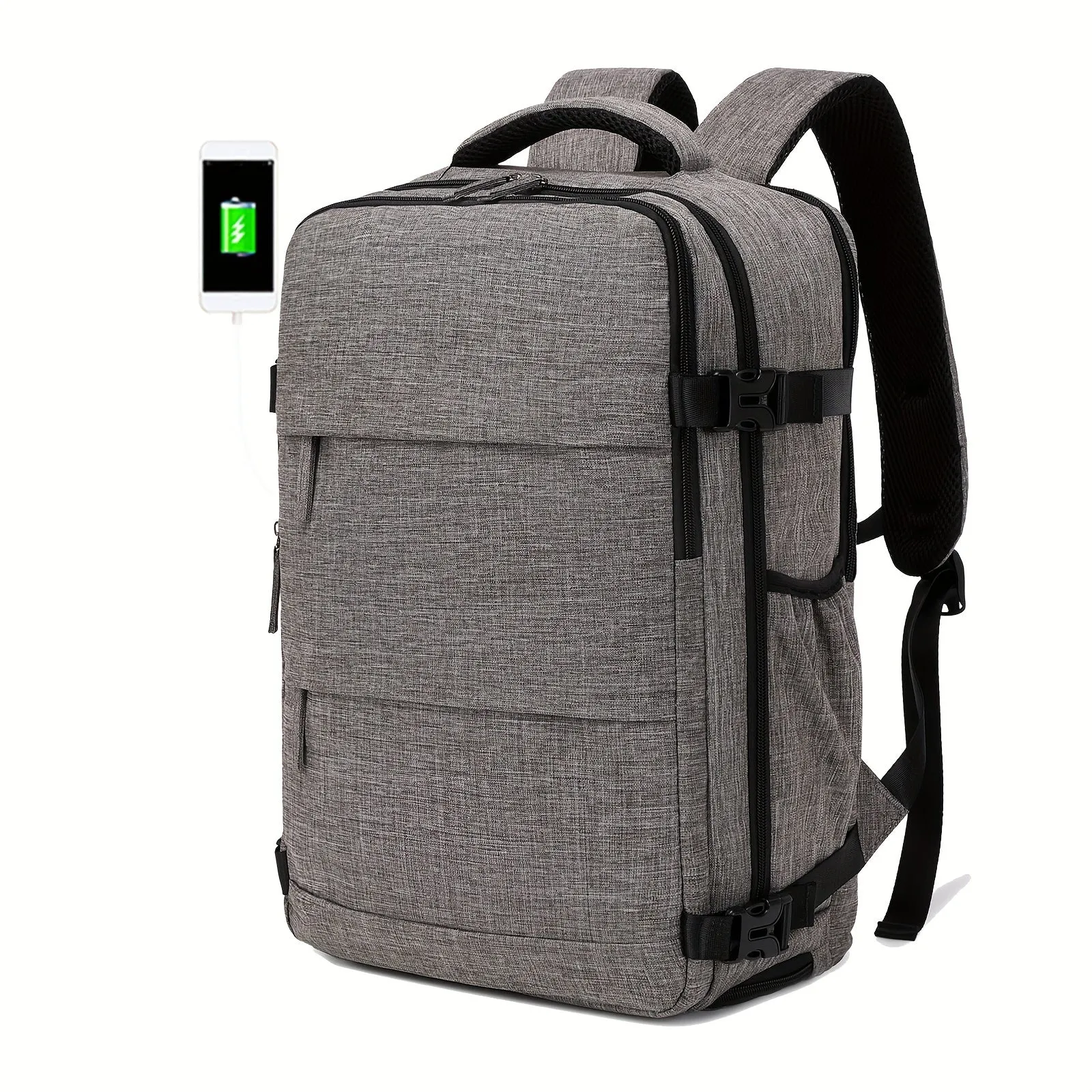 Waterproof Mens Travel Backpack with Shoe Compartment and Laptop Sleeve