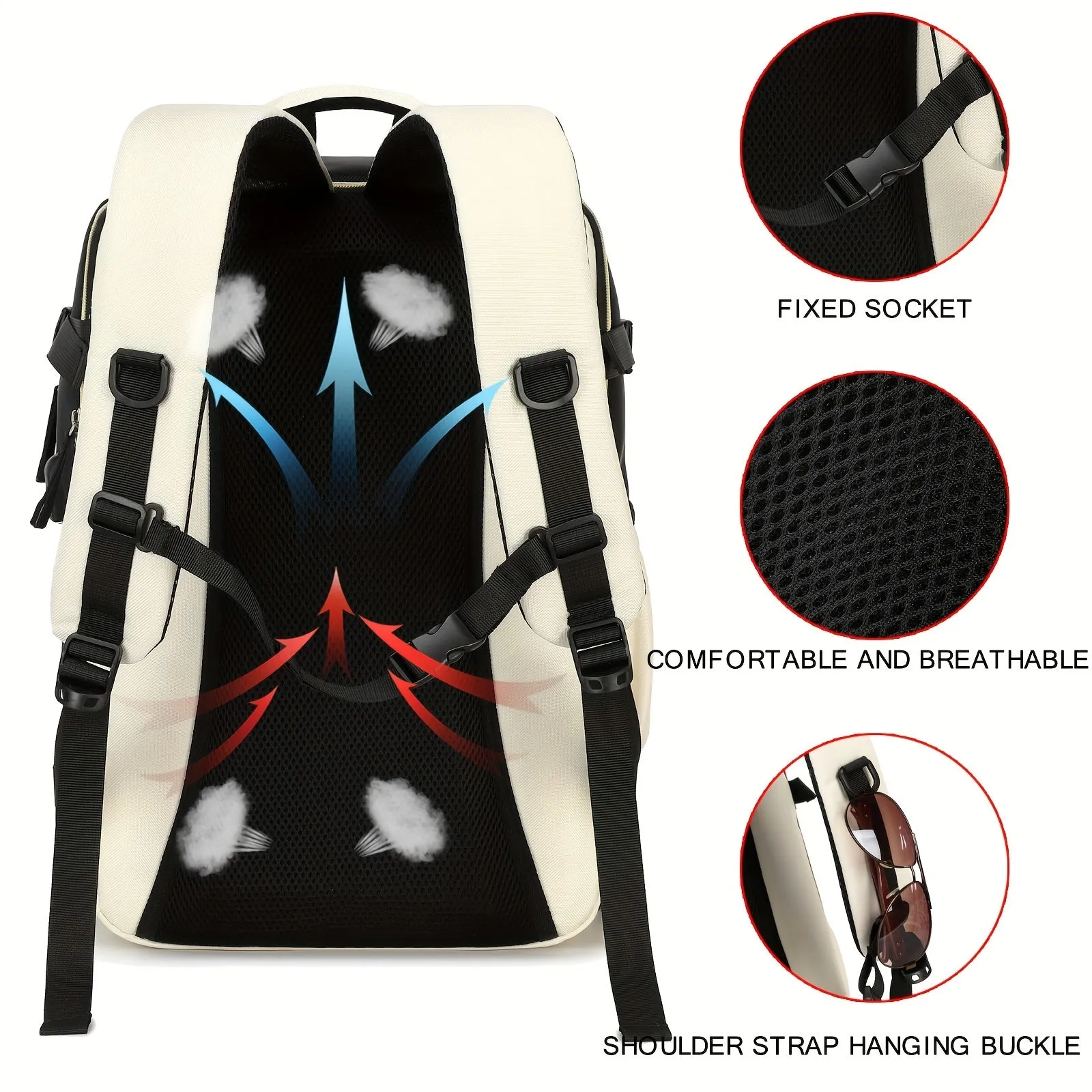 Waterproof Mens Travel Backpack with Shoe Compartment and Laptop Sleeve