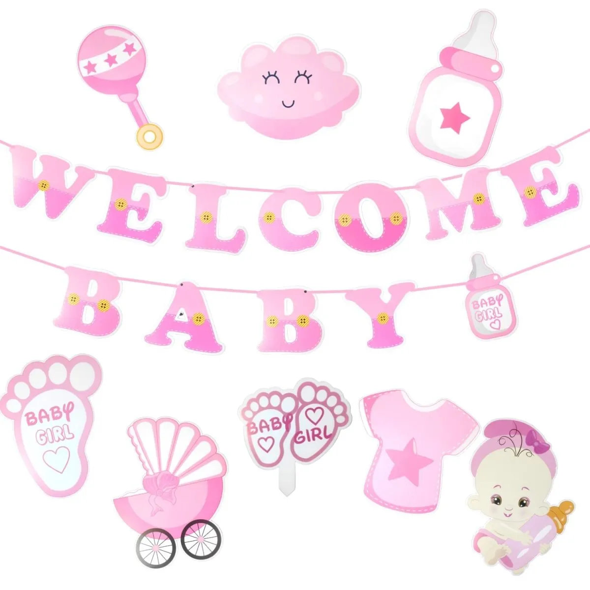 Welcome Home Baby Boy Decoration Baby Kit 9 Pcs With 30 Pcs Balloon