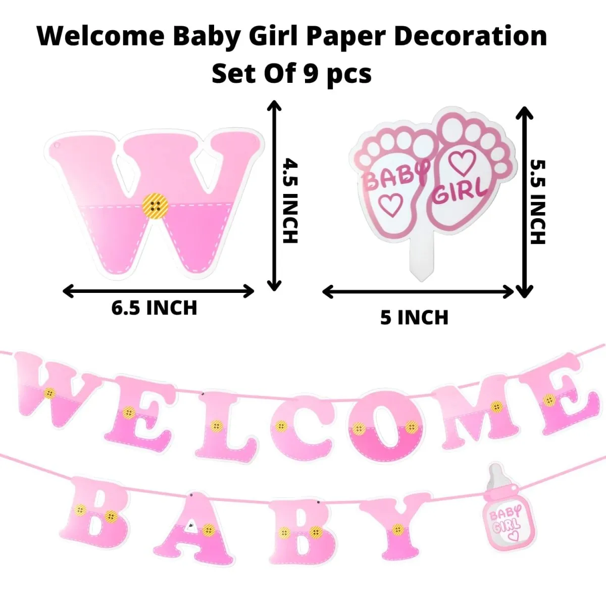 Welcome Home Baby Boy Decoration Baby Kit 9 Pcs With 30 Pcs Balloon