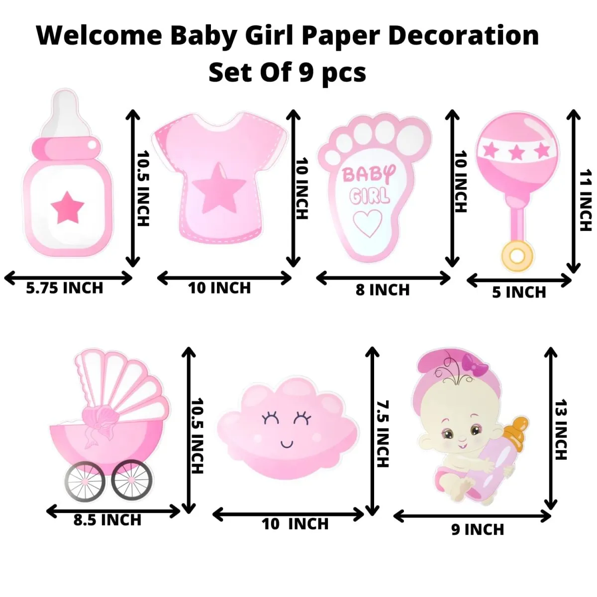 Welcome Home Baby Boy Decoration Baby Kit 9 Pcs With 30 Pcs Balloon