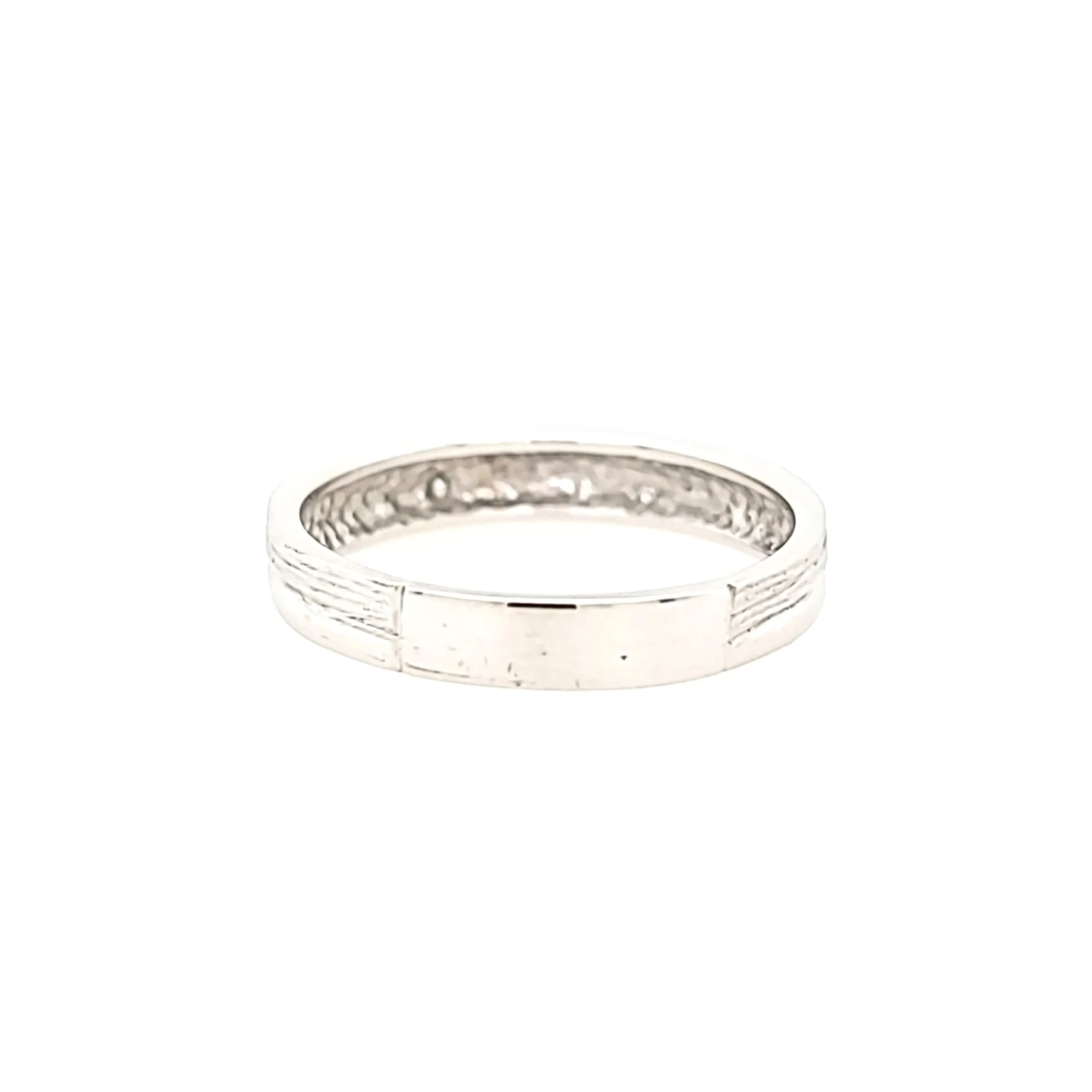 White Gold Diamond Row Textured Ring (I7267)