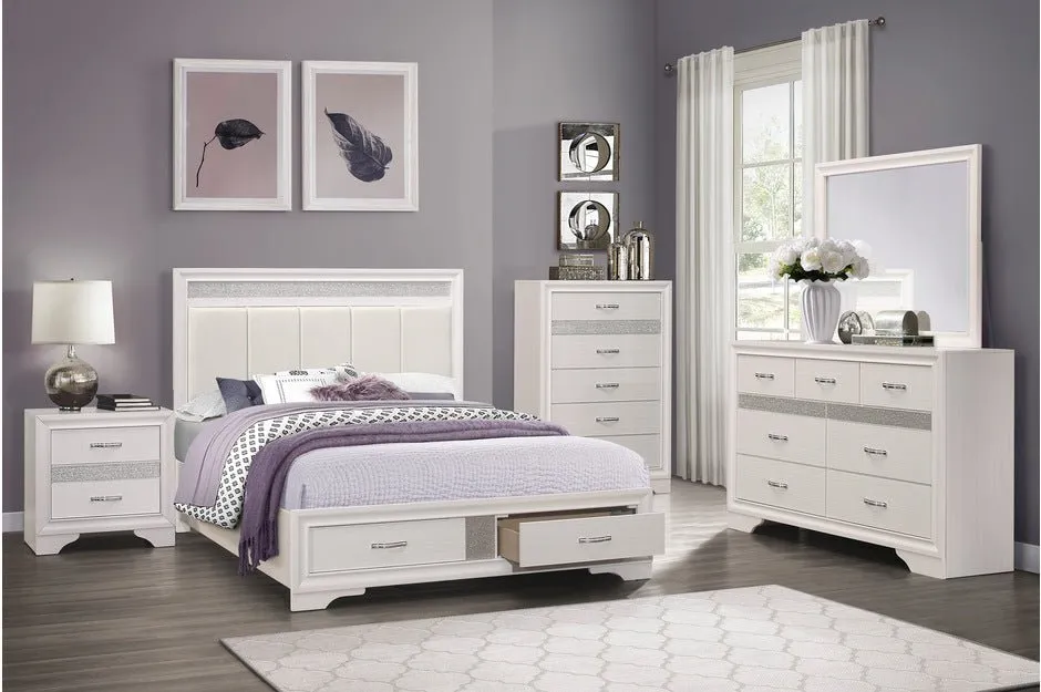 White Luster Bedroom Collection