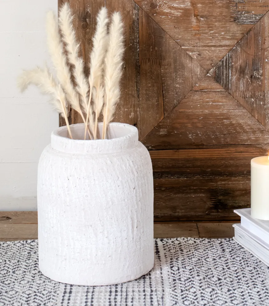 White Textured Vase