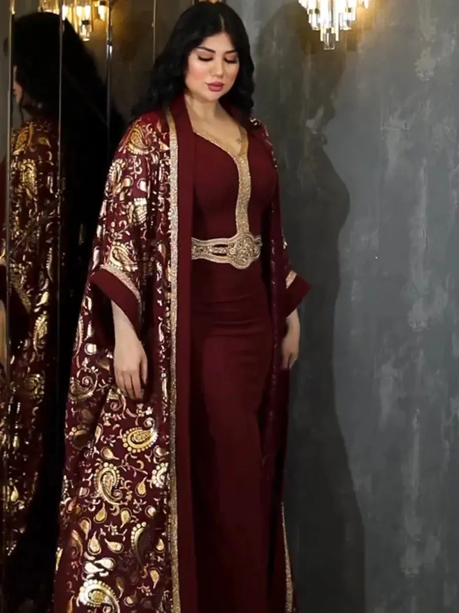 Women's Kaftan with Inner Dress and Sash
