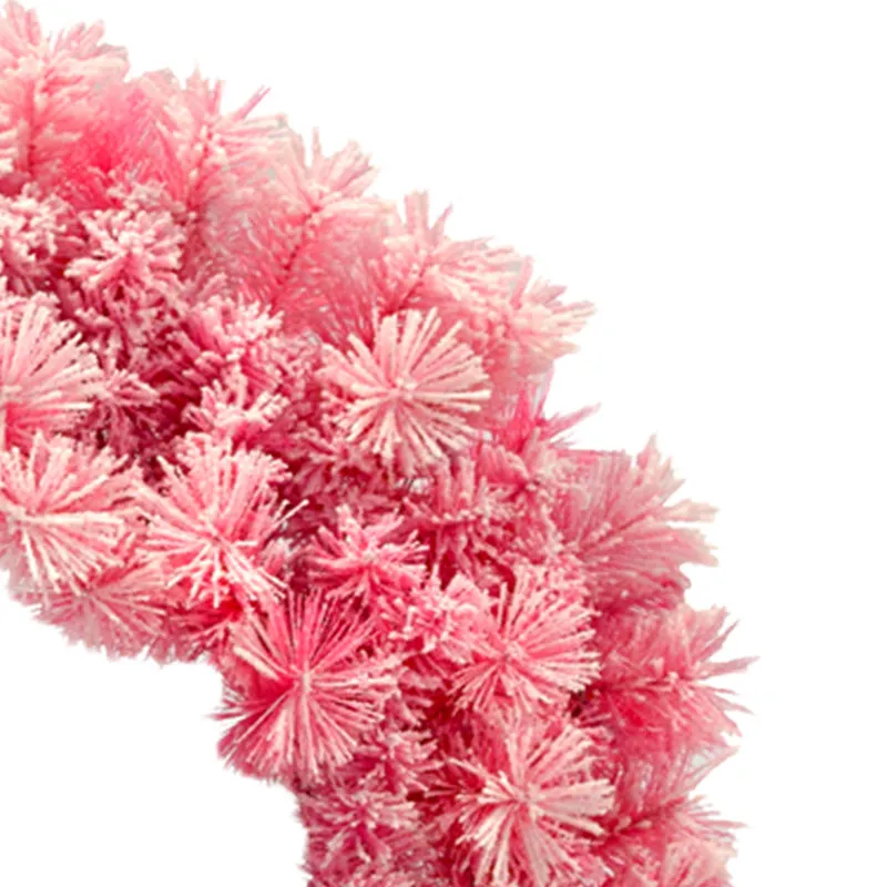 Wreath Pink Flocked 60cm