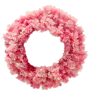 Wreath Pink Flocked 60cm