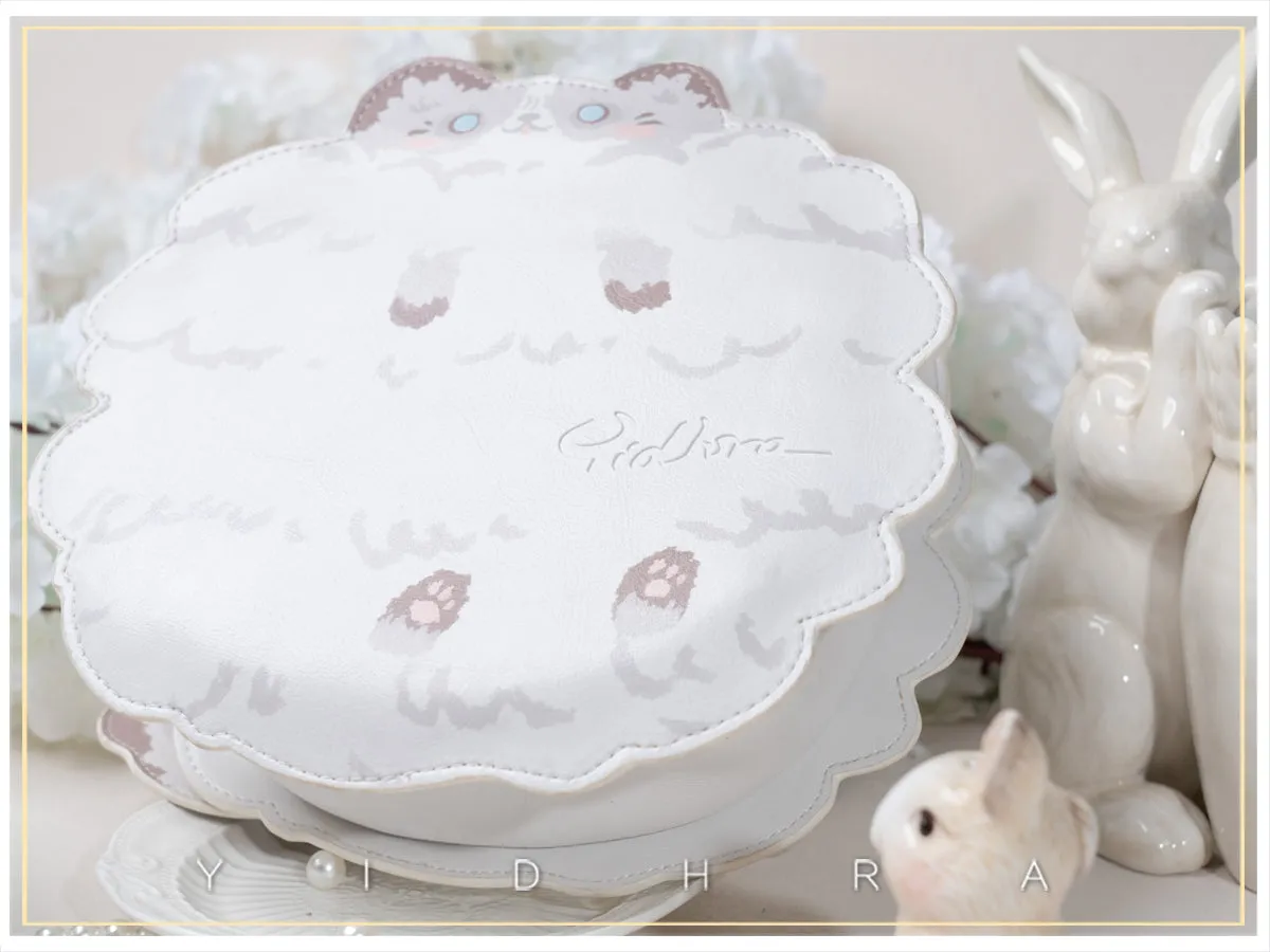 Yidhra~Printed Kawaii Cat Leather Shoulder Bag