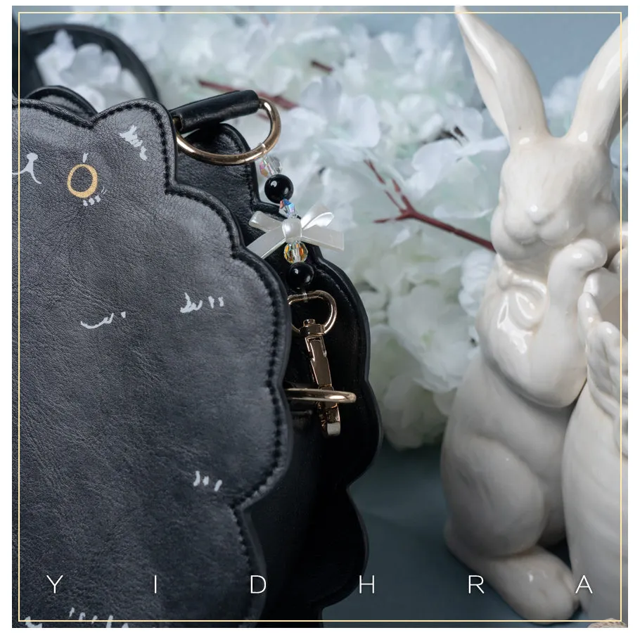 Yidhra~Printed Kawaii Cat Leather Shoulder Bag