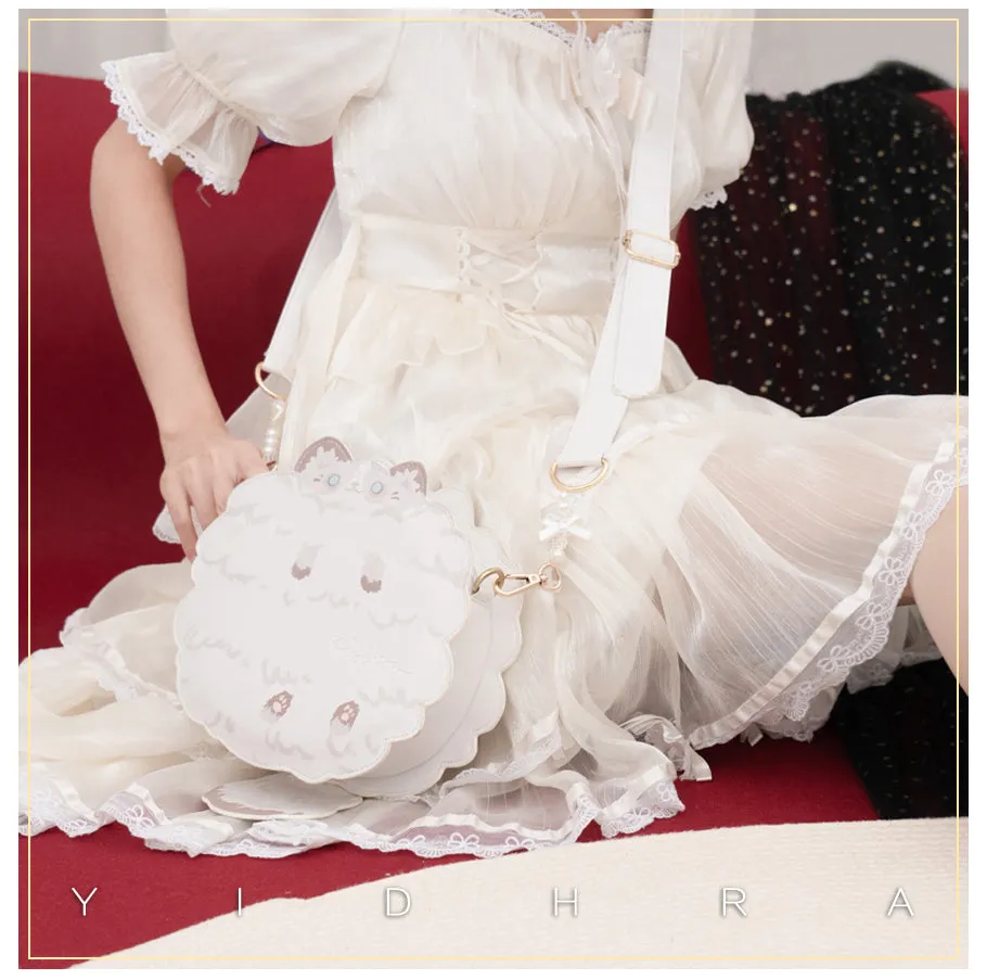 Yidhra~Printed Kawaii Cat Leather Shoulder Bag