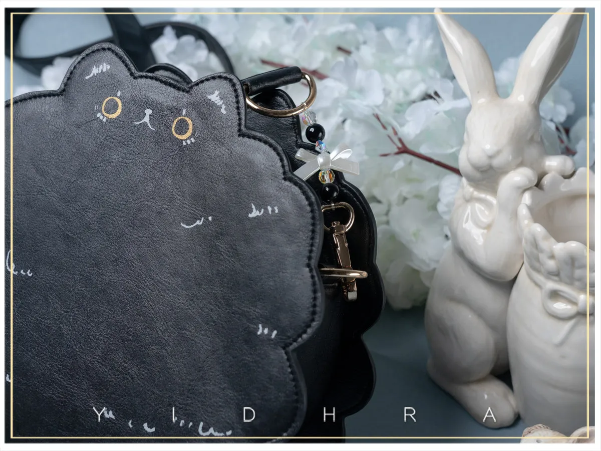 Yidhra~Printed Kawaii Cat Leather Shoulder Bag