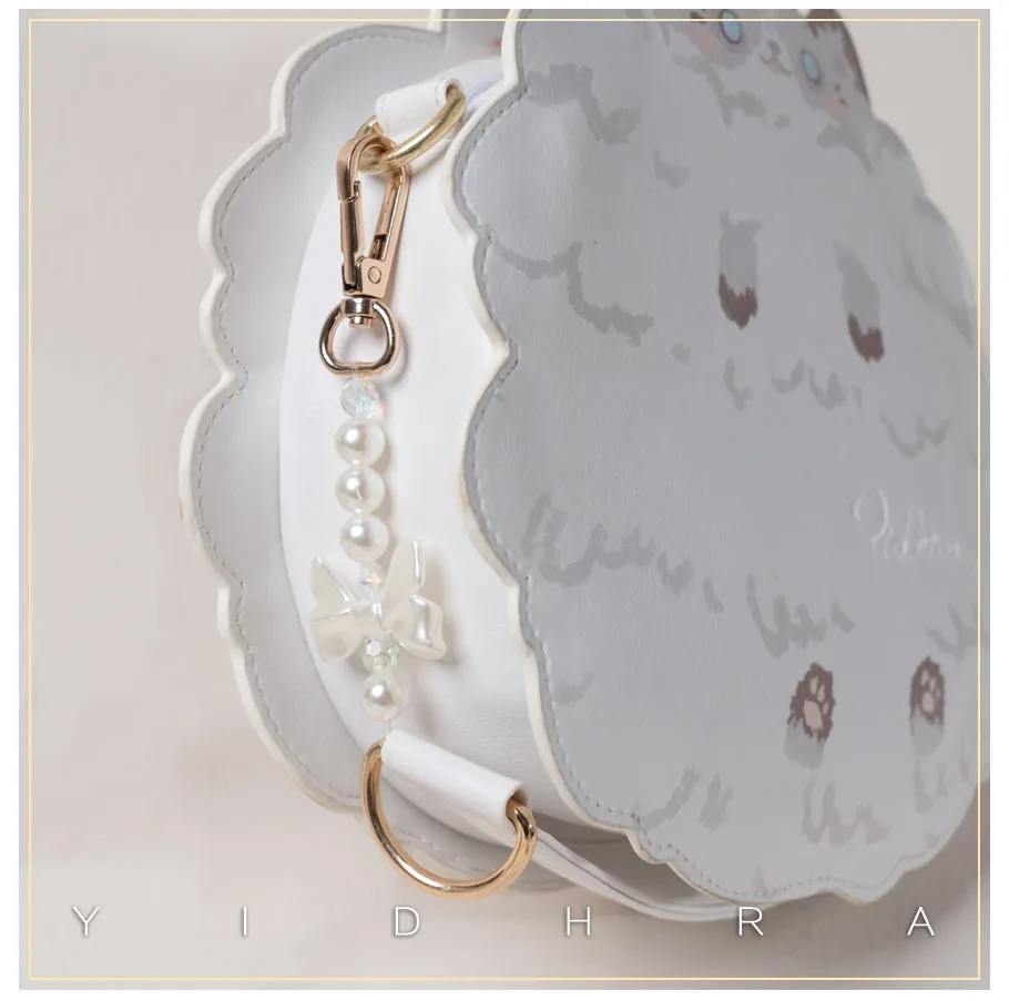 Yidhra~Printed Kawaii Cat Leather Shoulder Bag